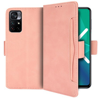 Θήκη με πτερύγιο για Xiaomi Poco M4 Pro 5G / Redmi Note 11S 5G, Card Slot, ροζ