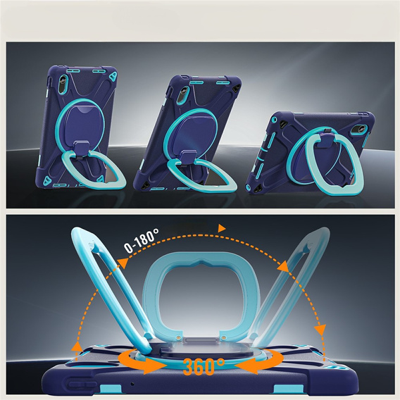 Παιδική θήκη για Lenovo Tab M11, θωρακισμένη με λουράκι, ναυτικό μπλε / πράσινο