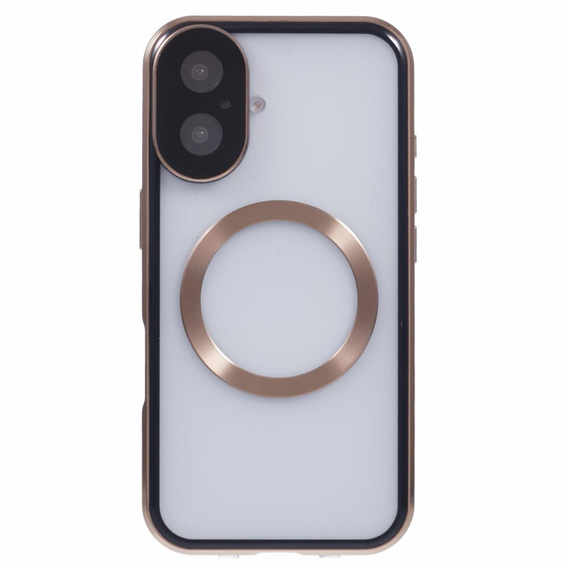 Μαγνητική θήκη MagSafe Dual Glass για iPhone 16, χρυσή
