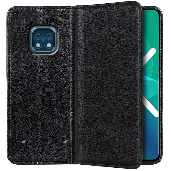 Θήκη για Nokia XR20, Wallet Litchi Leather, μαύρη