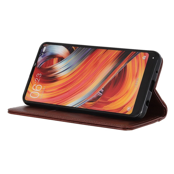 θήκη με πτερύγιο για Motorola Edge 50 Pro, Split Leather, καφέ