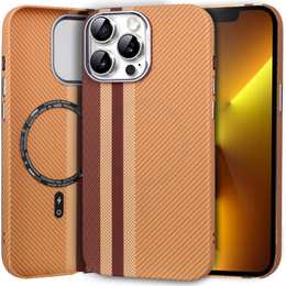 Θήκη για iPhone 13 Pro Max, ανθρακονήματα MagSafe, κίτρινη