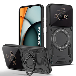 Θωρακισμένη θήκη για Xiaomi Redmi A3, Magnetic Ring, μαύρη