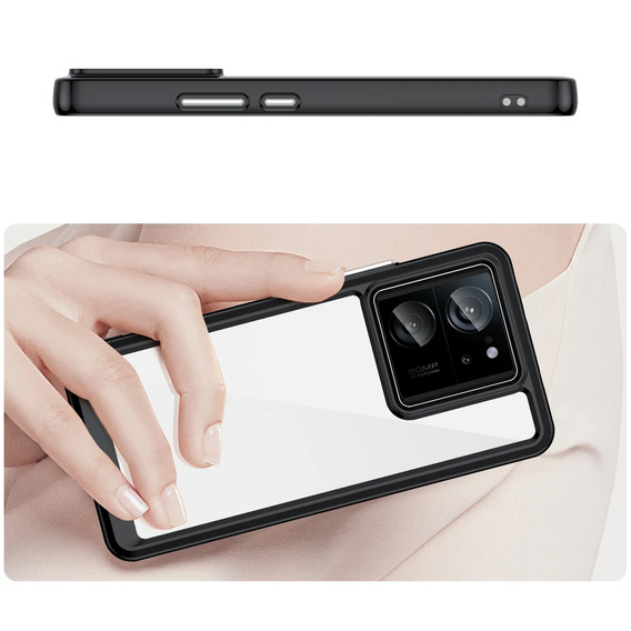 Θήκη για Xiaomi 13T / 13T Pro, Fusion Hybrid, διαφανής / μαύρη
