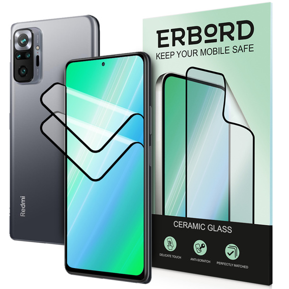2x Κεραμικό υβριδικό γυαλί ERBORD για Xiaomi Redmi Note 10 Pro