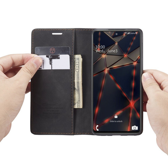 θήκη CASEME για Samsung Galaxy S20 FE, Leather Wallet Case, μαύρη