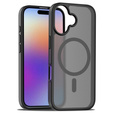 Θήκη Matt για iPhone 17, για MagSafe, ημιδιαφανές μαύρο