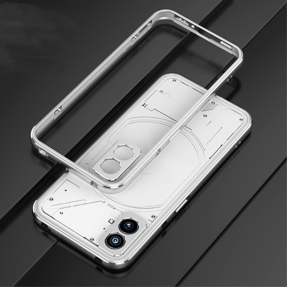 Θήκη για Nothing Phone 2a, Armor Bumper, με κάλυμμα φακού, ασημένια