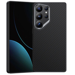θήκη BENKS Kevlar για Samsung Galaxy S25 Ultra, για MagSafe, Carbon Fiber, μαύρη