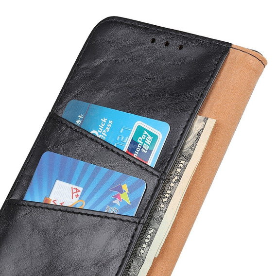 Θήκη με πτερύγιο για Huawei Y6P, Split Leather Wallet, μαύρη