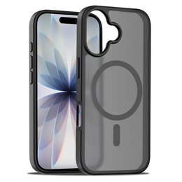 Θήκη Matt για iPhone 17, για MagSafe, ημιδιαφανές μαύρο