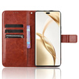 Θήκη με πτερύγιο για Honor 200 Pro 5G, Crazy Horse Wallet, καφέ