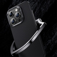 θήκη BENKS Kevlar για iPhone 15 Pro Max, για MagSafe, Carbon Fiber, μαύρη