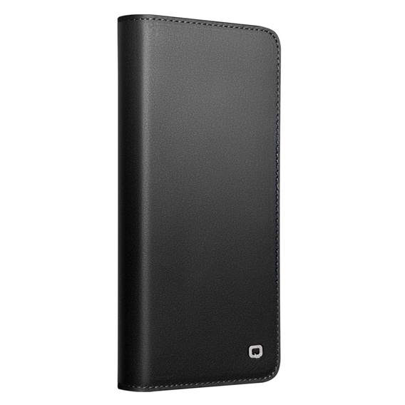 Δερμάτινη θήκη με πτυσσόμενο καπάκι Wallet Qialino για Samsung Galaxy S26, μαύρη