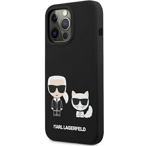 Karl Lagerfeld Θήκη για iPhone 13 Pro, Silicone Karl&Choupette, μαύρη