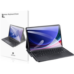 Θήκη + πληκτρολόγιο Samsung Galaxy Tab S9, Dux Ducis Pen Slot TouchPad Leather, μαύρη