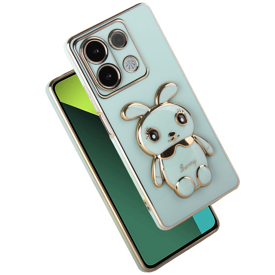 Θήκη για Xiaomi Redmi Note 13 Pro 5G, Rabbit, πράσινη + μετριασμένο γυαλί 9H