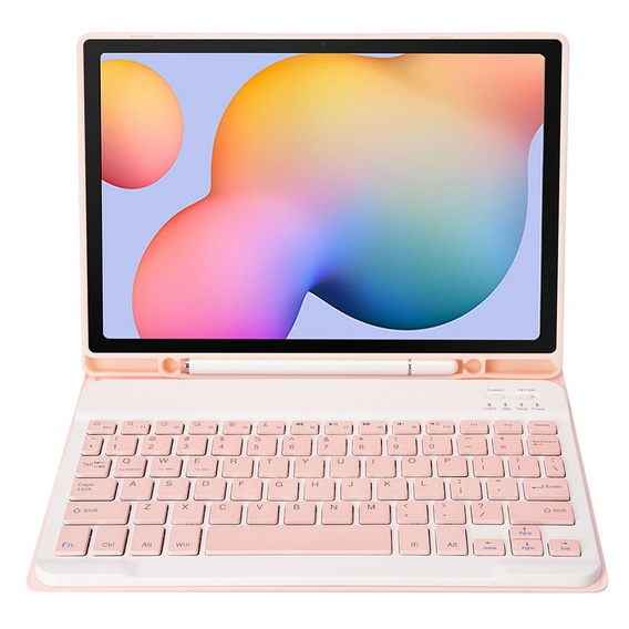 Θήκη + πληκτρολόγιο Samsung Galaxy Tab S6 Lite P610/P615 / S6 Lite 2022 10.4, Pen Slot, ροζ rose gold