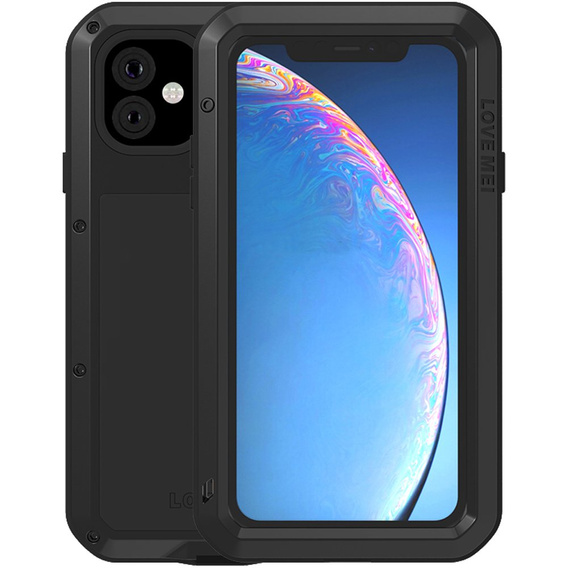 Love Mei Θήκη για iPhone 11, armored with glass, μαύρη