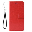 Θήκη με πτερύγιο για Xiaomi Poco F6, Crazy Horse Wallet, κόκκινη