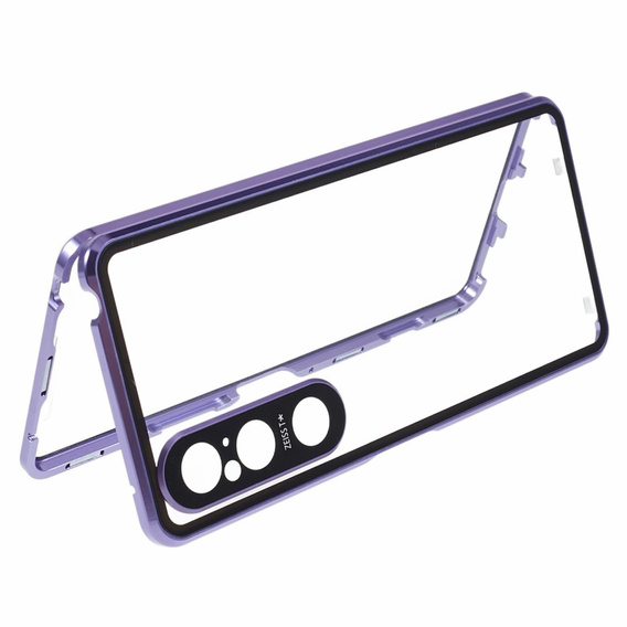 θήκη για το Sony Xperia 1 V, Magnetic Dual Glass, μωβ
