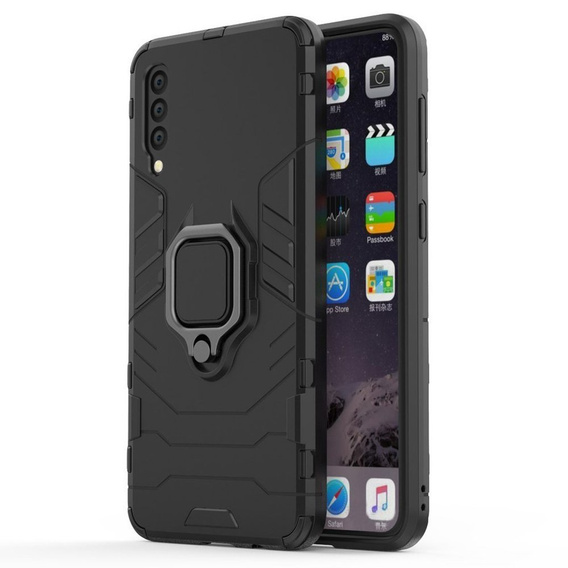 Θήκη για Samsung Galaxy A50, Kickstand Ring, μαύρη