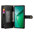 Θήκη με πτερύγιο για Oppo Reno 13F 5G, Wallet Zipper Pocket, μαύρη