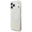 Θήκη Guess IML Flowers Electroplated Allover With Beads Strap, για MagSafe, με λουράκι για iPhone 17 Pro Max