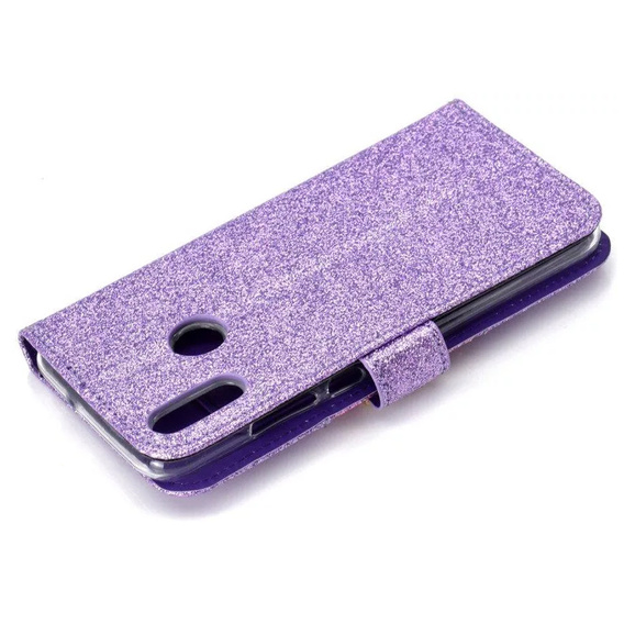 Θήκη με πτερύγιο για Huawei P Smart 2019 / Honor 10 Lite, Glitter Mirror Wallet, μωβ