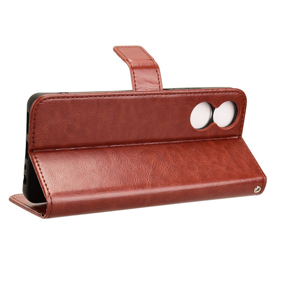 Θήκη με πτερύγιο για TCL 40 NxtPaper, Crazy Horse Wallet, καφέ