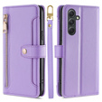 Θήκη με πτερύγιο για Samsung Galaxy A54 5G, Wallet Zipper Pocket, μωβ