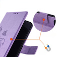 Θήκη με πτερύγιο για Motorola Moto E14, Butterfly, μωβ