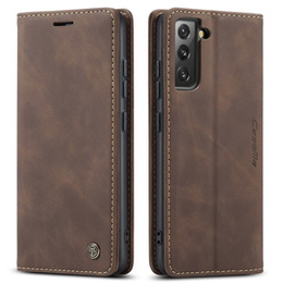 θήκη CASEME για Samsung Galaxy S22 5G, Leather Wallet Case, καφές