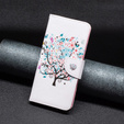 Θήκη με πτερύγιο για Xiaomi Redmi 12C, Wallet, colorful tree, λευκή
