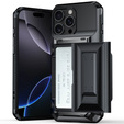 Θήκη TPU + PC με χώρο για κάρτα, μαύρη για iPhone 16 Pro Max