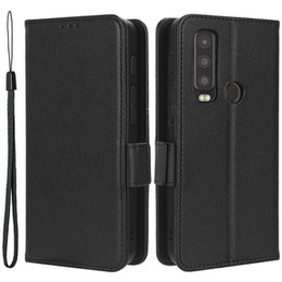 Θήκη με πτερύγιο για Cat S75 5G, Wallet Litchi Magnet, μαύρη