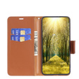 Θήκη με πτερύγιο για Samsung Galaxy A15, Wallet Litchi Leather, καφέ + γυαλί 9H 