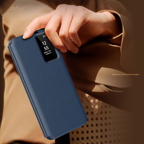 Αναδιπλούμενη θήκη για Samsung Galaxy S25 Edge, Smart View Wallet, μπλε