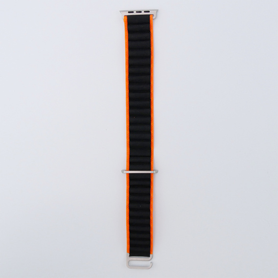 Λουράκι νάιλον για Apple Watch 1/2/3/4/5/6/7/8/SE/ULTRA 42/44/45/49mm, πορτοκαλί / μαύρη