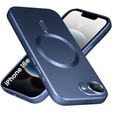 Θήκη για iPhone 16E, ColorMag, για MagSafe, σκούρο μπλε + γυαλί 9H, μετριασμένο