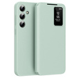 Αναδιπλούμενη θήκη για Samsung Galaxy A55 5G, Smart View Wallet, πράσινη