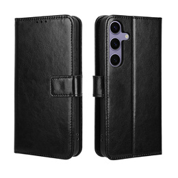 Θήκη με πτερύγιο για Samsung Galaxy S25 FE, Crazy Horse Wallet, μαύρη