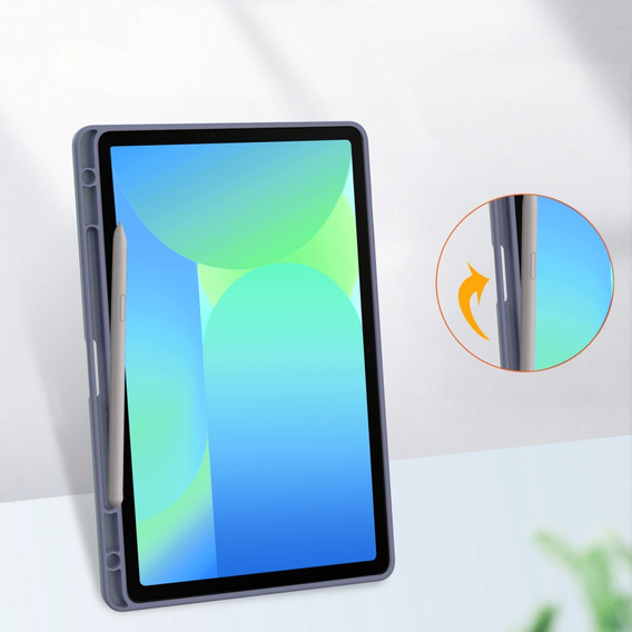 Θήκη για Samsung Galaxy Tab S10 FE+ Plus, Smartcase Hybrid, με χώρο για γραφίδα, μωβ