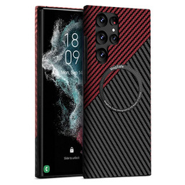 Θήκη για Samsung Galaxy S22 Ultra, Magsafe Slim Carbon, μαύρο / κόκκινο