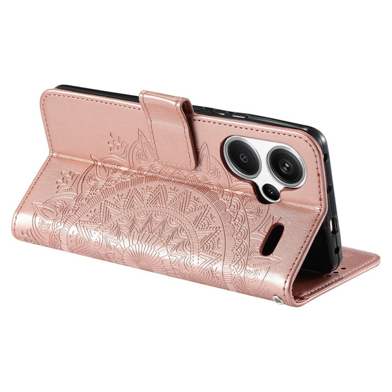 Θήκη με πτερύγιο για Xiaomi Redmi Note 13 Pro+, Mandala, ροζ rose gold