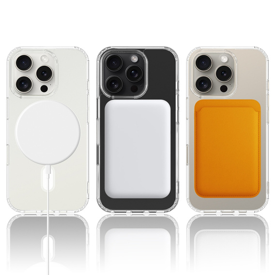 Μαγνητική θήκη MagSafe για iPhone 16 Pro Max, ERBORD CrystalMag, διαφανής + Γυαλί οθόνης