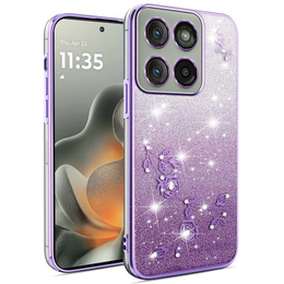 Θήκη με γκλίτερ Glitter Flower για Motorola Edge 70