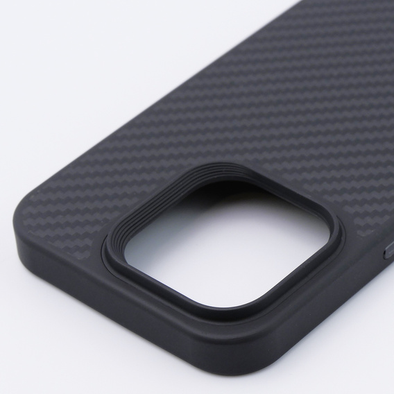 Θήκη για iPhone 15 Pro, Aramid Fiber Cover, μαύρη