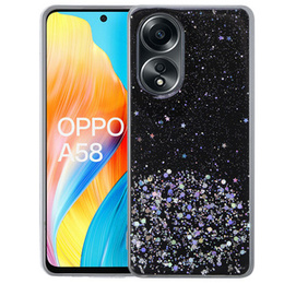 Θήκη για Oppo A58 4G, Glittery, μαύρη