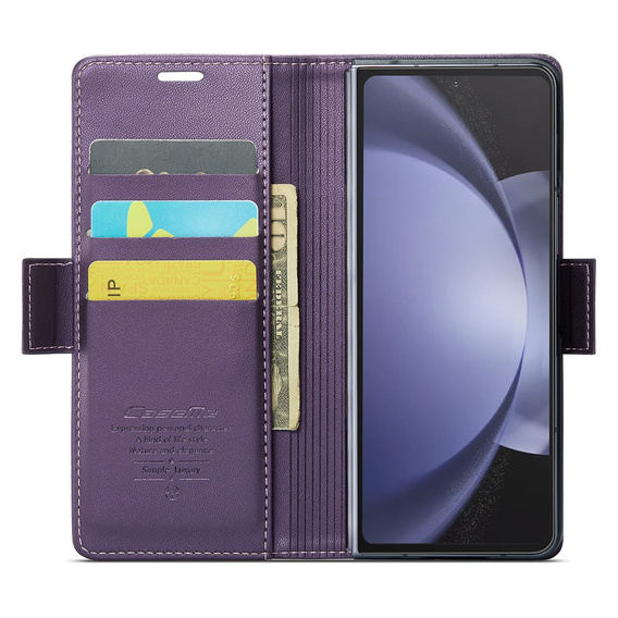 CASEME flip case για Samsung Galaxy Z Fold6 5G, Litchi Wallet, μωβ